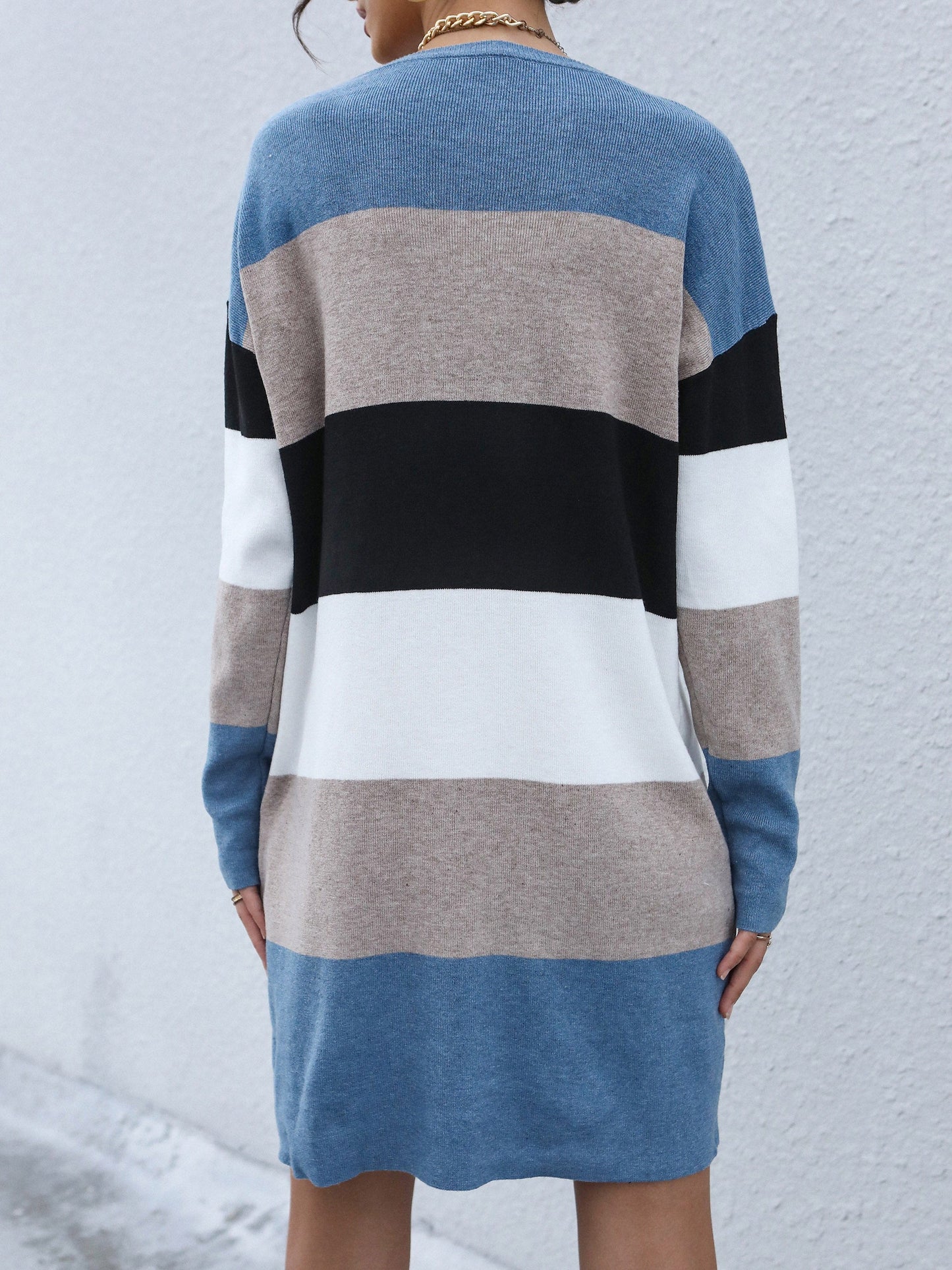 Blue Pullover wool dress