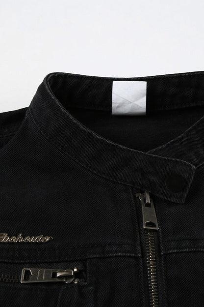 Vintage Black Denim Trucker Jacket