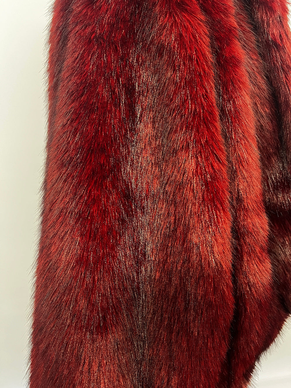 Burgundy Hooded Faux Fur Jacket For Women 2026