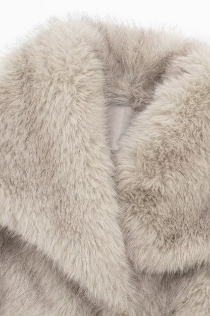 Big Lapel Faux Fur Jacket