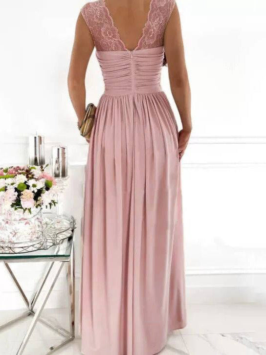 Party Dresses Apricot Sweetheart Neck Sleeveless Layered Prom Maxi Dress
