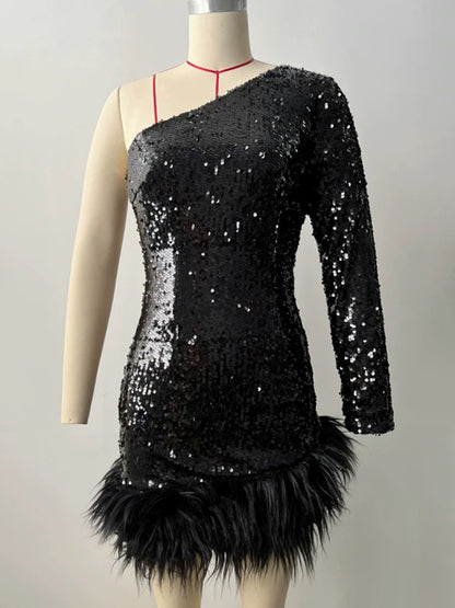 Birthday Party Dresse One Shoulder Semi Formal Mini Dress 2026