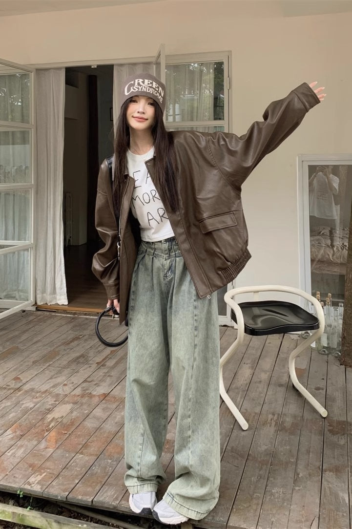 Short Length Oversized Moto Jacket