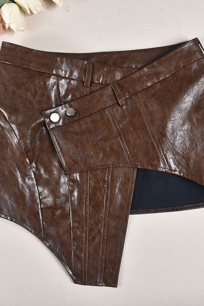 PU Leather Mini Bodycon Skirt