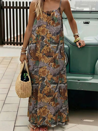 Vacation Halter-neck Backless Loose Long Dress