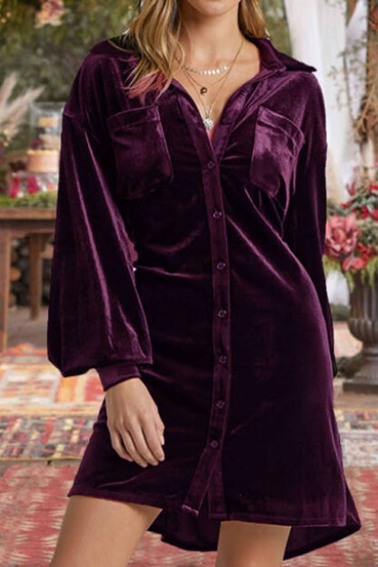 Women's gold velvet dress