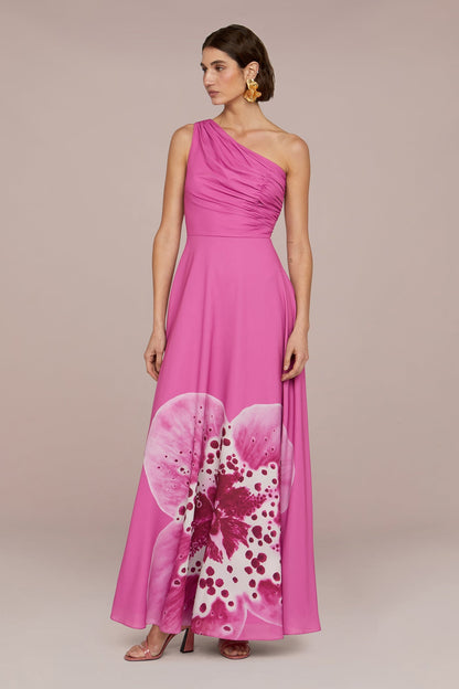 Letitia Floral Printed One Shoulder Maxi Dress