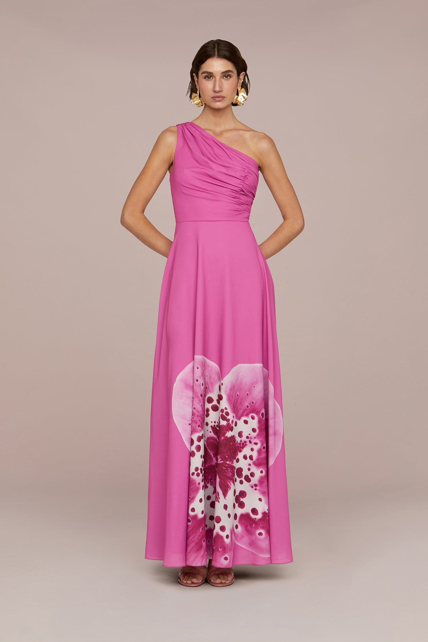 Letitia Floral Printed One Shoulder Maxi Dress