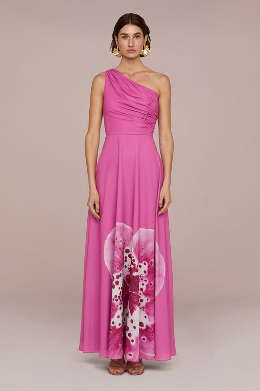 Letitia Floral Printed One Shoulder Maxi Dress