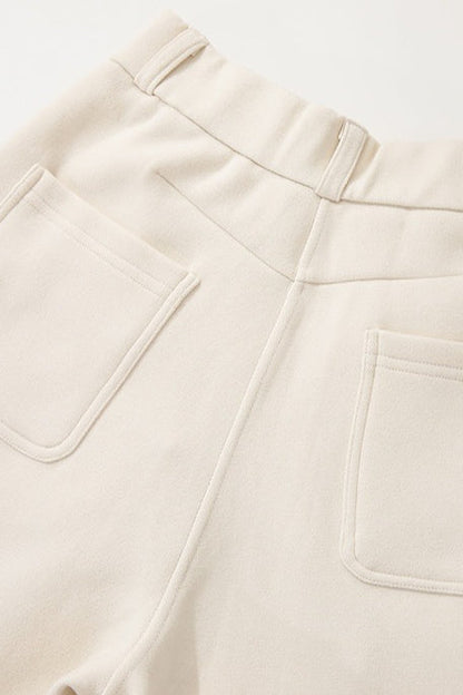 Fleece Lined Wool Blend Knit Pants