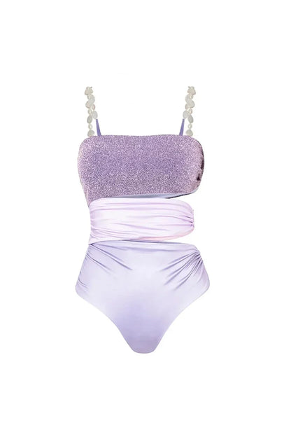Glitter Cutout Resort Swimsuit Set