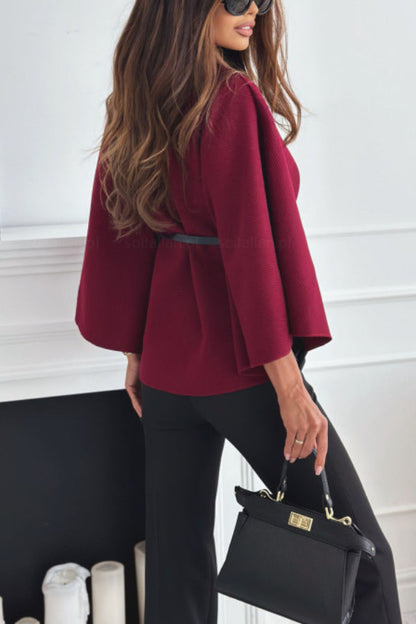 Chic Poncho Cape with Belt