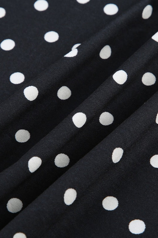 Polka Dot V Neck Ruffle Trim Flutter Sleeve Mini Dress