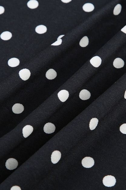 Polka Dot V Neck Ruffle Trim Flutter Sleeve Mini Dress