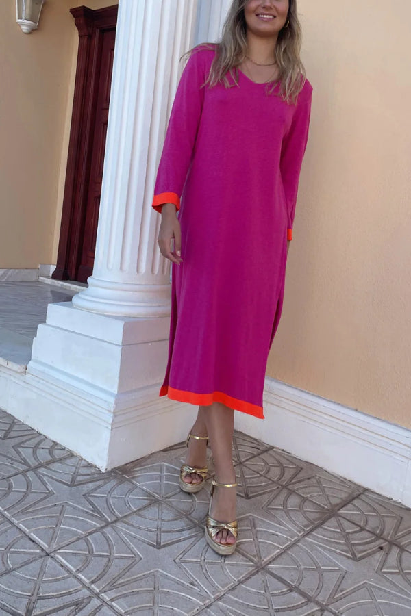 Knitted dress with cuffs combination