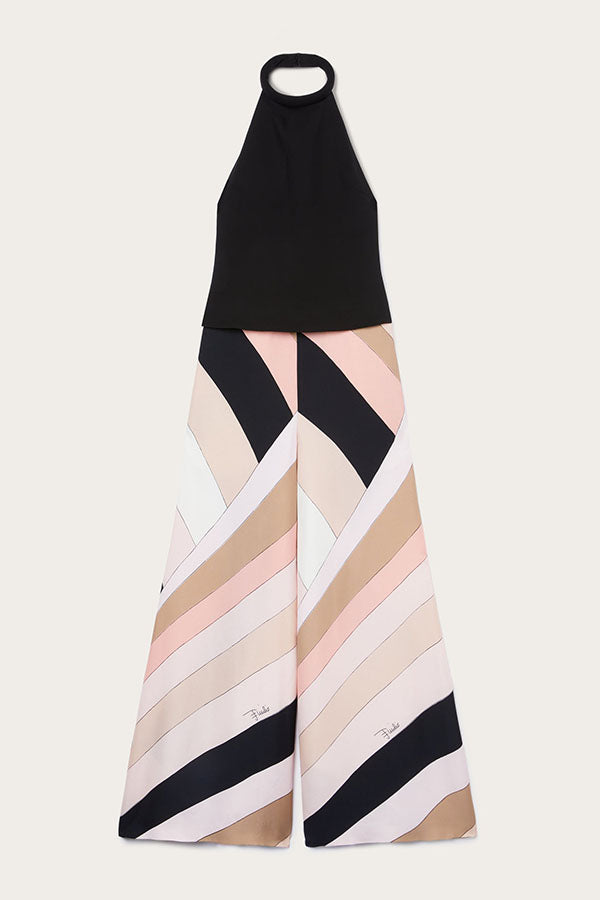 Unique Printed Sexy Backless Casual Wide Leg Jumpsuit