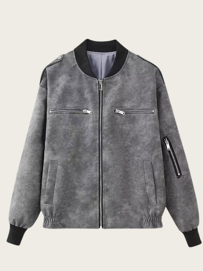 Martina Distressed Aviator Jacket