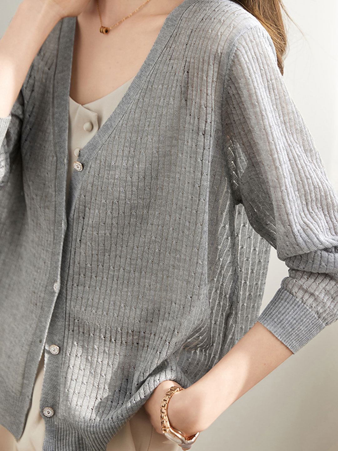 Ava Casual Textured Knitted Top