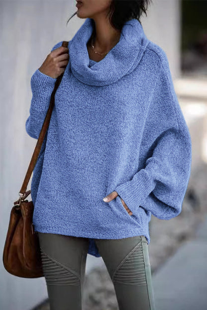 Meridress Cowl Neck Batwing Sleeves Loose Sweater