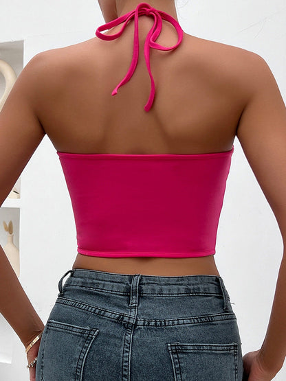 Halterneck Backless Sling Steel Ring Boning Corset
