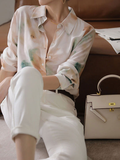 Andrea Classic Lapel Gradient Printed Shirt