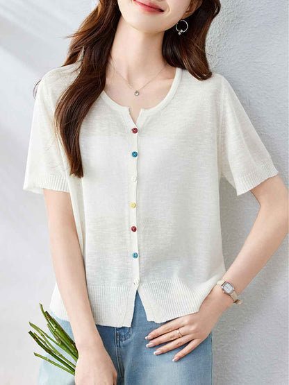 Gianna Chic Solid Color Knitted Cardigan