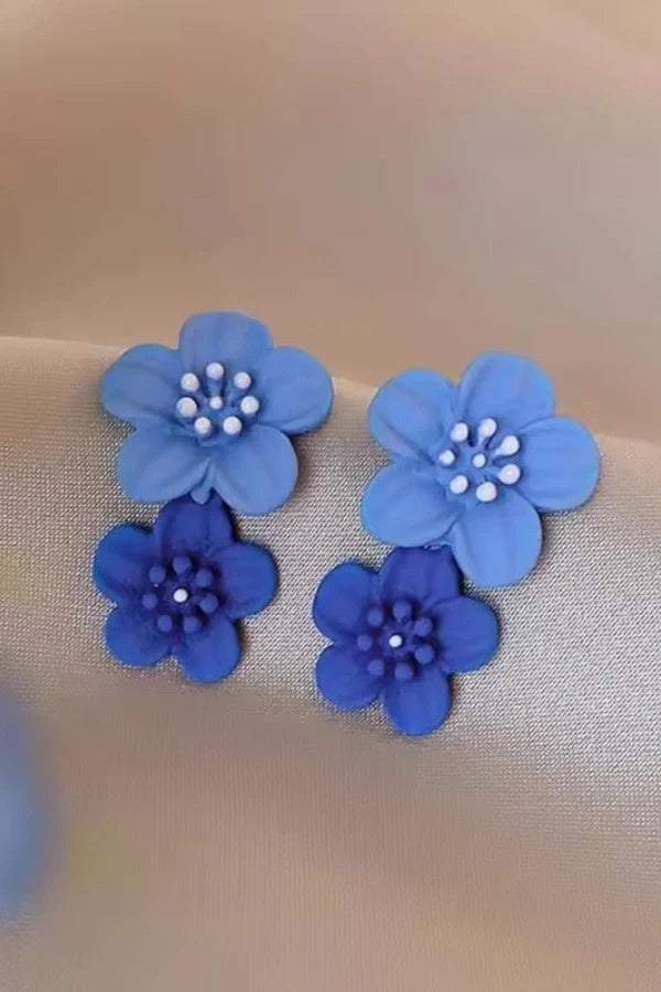 Flower Dual Tone Earrings