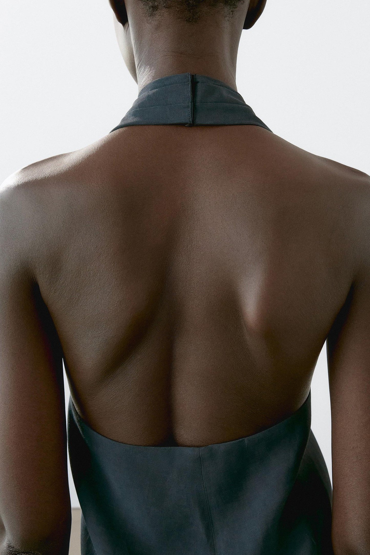 Halter Neck Back Neckline Top - Blue