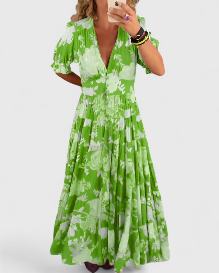 Sabrina | Floral V-neck Dress