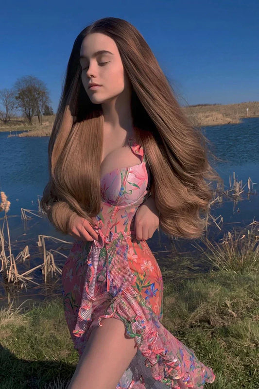 Mesh Patchwork Printed Swimsuit Set