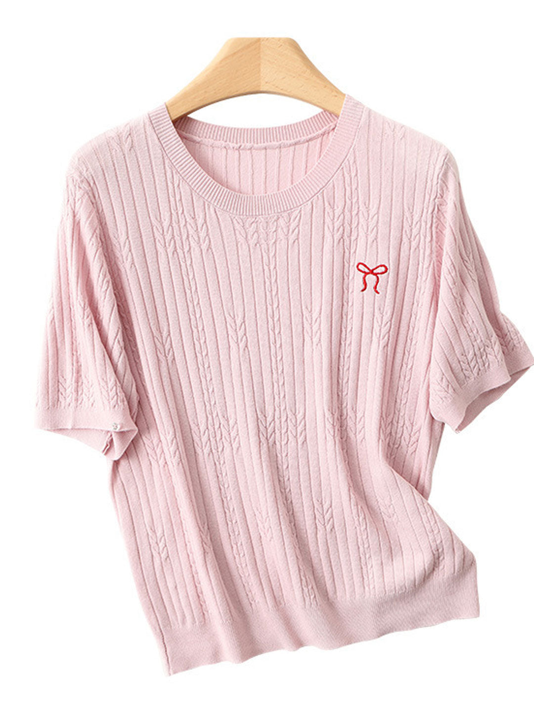 Bella Loose Crew Neck Embroidered Knitted Top