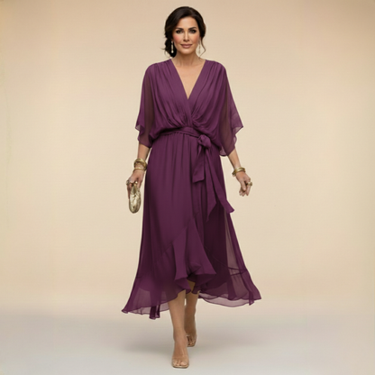 Elowen | V-Neck Chiffon Dress