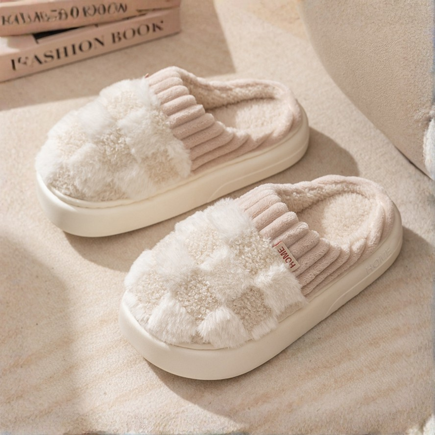 AmyVictoria™ - Comfy Fluffy Indoor Plush Non-Slip Slippers
