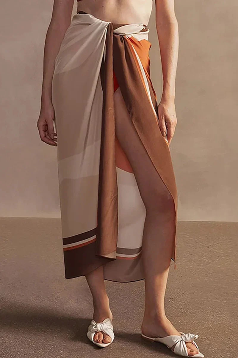 Luxury Reversible Swimsuit with Hermes-Inspired Print