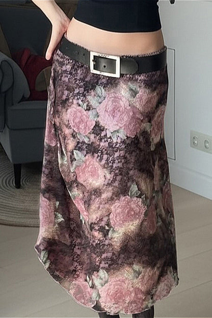 Floral Print Bodycon Maxi Skirt
