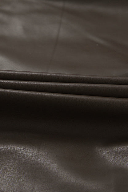 Classic Brown PU Crop Coat