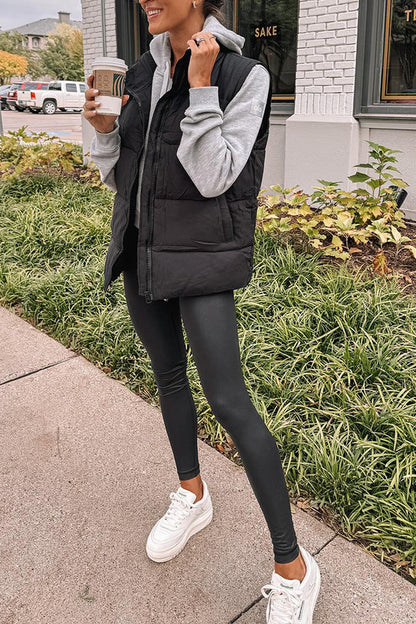 Solid color fashionable lazy style cotton vest jacket