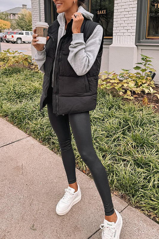 Solid color fashionable lazy style cotton vest jacket