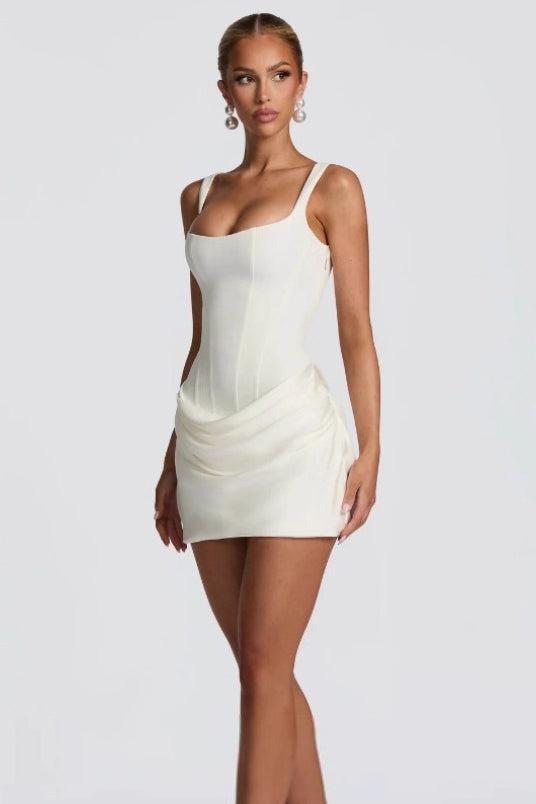 Strapless Strap Mini Tie Sexy Bodycon Mini Dress