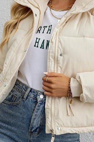 Short Stand Collar Puffer Coat