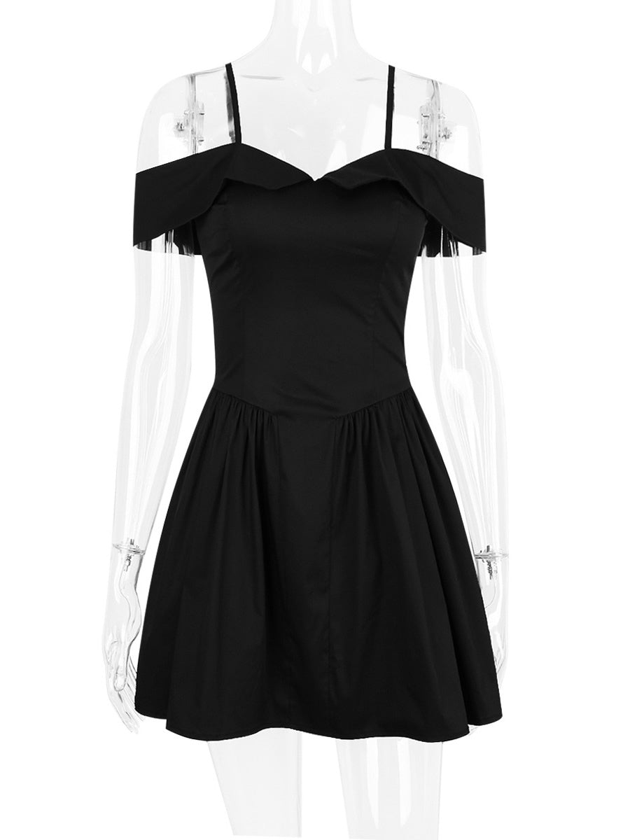 Little Black Dress Spaghetti Straps Flared Birthday Party Mini Dresses