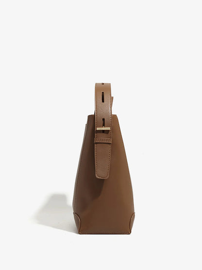 Soft-Buckle Piping Bucket Bag