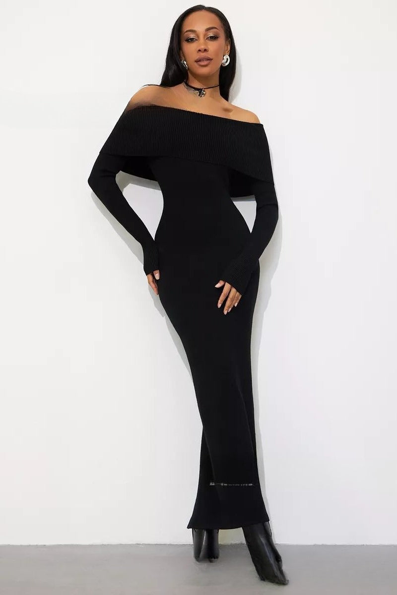 Knit Off Shoulder Sweater Dress