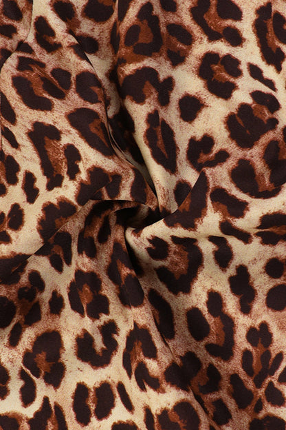 Backless Deep V Leopard Vacation Maxi Dress