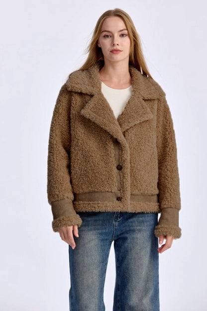 Shearling Lapel Collar Jacket