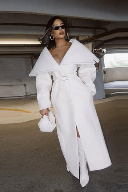 High-End Wool Long Overcoat