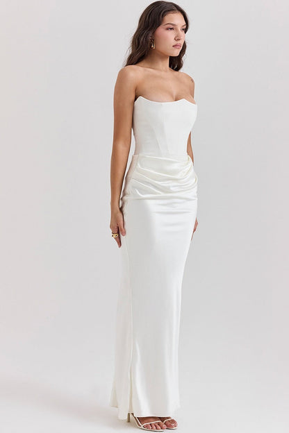 Strapless Boned Corset Bodycon Maxi Dress