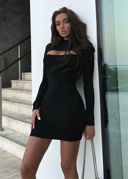 Luxe Cut-Out Knit Mini Dress