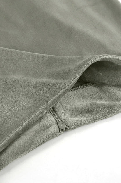 Green Velvet High-Waisted Fishtail Skirt