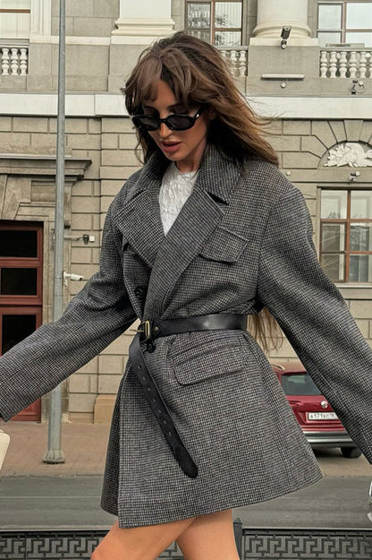 Double Breasted Wool Blazer Coat